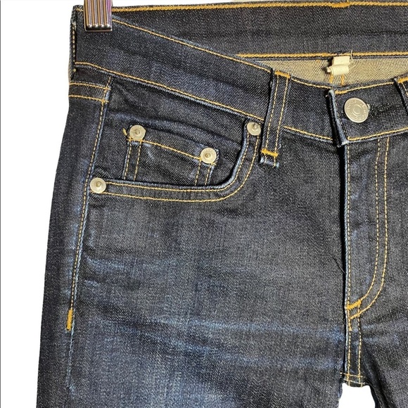 Rag & Bone Mid Rise Skinny Jean Harrow Dark Blue Wash 24 - Picture 8 of 16